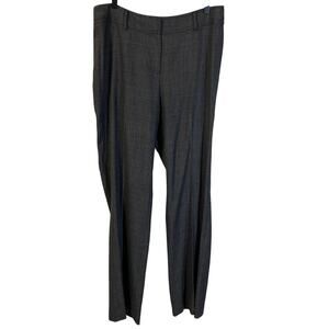 Ann Taylor Wool Blend Dark Gray Dress Pant Work Trouser Straight Leg Sz 8